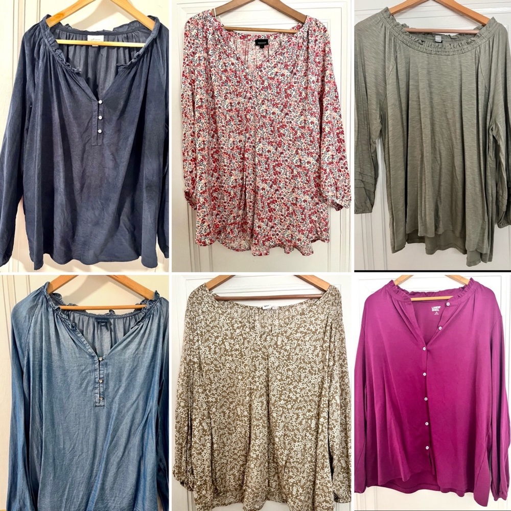 Lot of J Jill Lands End GAP Jones NY Tunic Peasant Blouses (2X)
